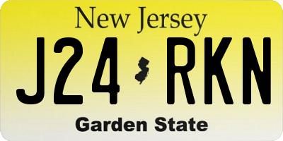 NJ license plate J24RKN
