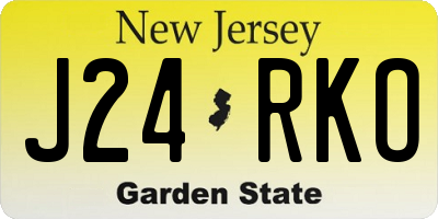 NJ license plate J24RKO