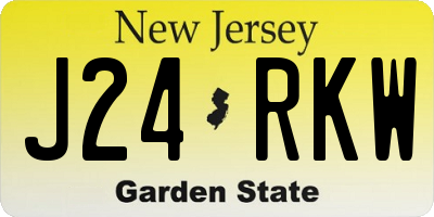 NJ license plate J24RKW