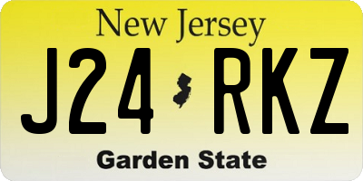 NJ license plate J24RKZ
