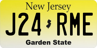 NJ license plate J24RME