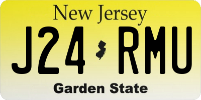 NJ license plate J24RMU