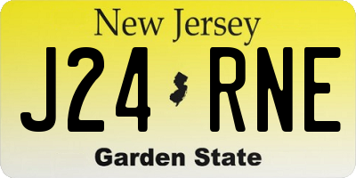 NJ license plate J24RNE