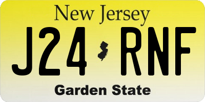 NJ license plate J24RNF