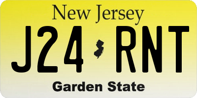 NJ license plate J24RNT