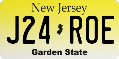 NJ license plate J24ROE