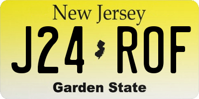 NJ license plate J24ROF