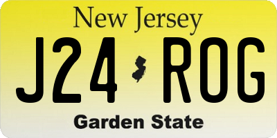 NJ license plate J24ROG
