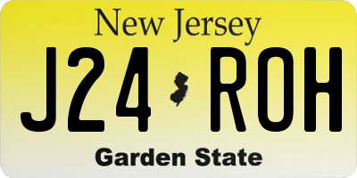 NJ license plate J24ROH