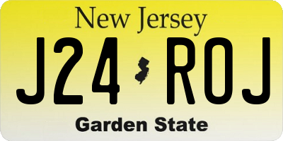 NJ license plate J24ROJ