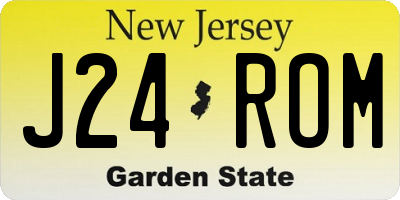 NJ license plate J24ROM