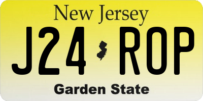NJ license plate J24ROP