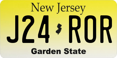 NJ license plate J24ROR