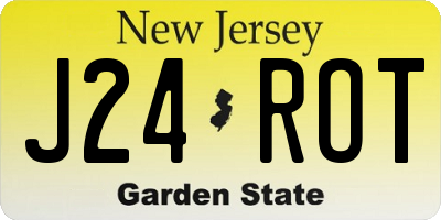 NJ license plate J24ROT