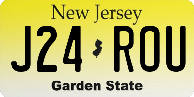 NJ license plate J24ROU