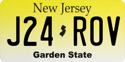 NJ license plate J24ROV