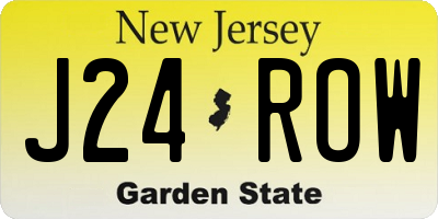 NJ license plate J24ROW