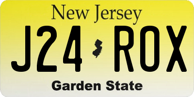 NJ license plate J24ROX