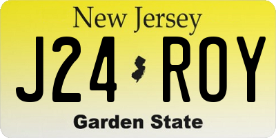 NJ license plate J24ROY