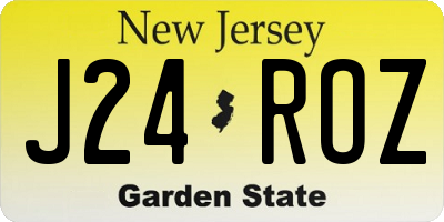 NJ license plate J24ROZ