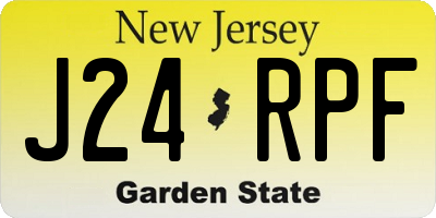 NJ license plate J24RPF