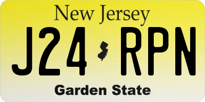 NJ license plate J24RPN