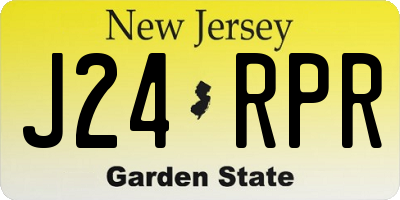 NJ license plate J24RPR
