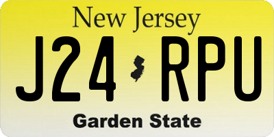 NJ license plate J24RPU