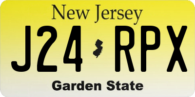 NJ license plate J24RPX