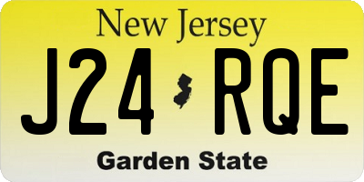 NJ license plate J24RQE