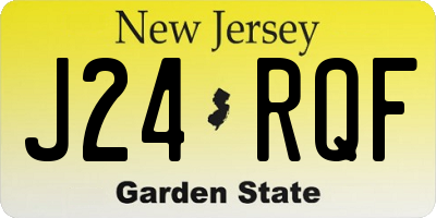 NJ license plate J24RQF