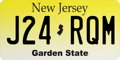 NJ license plate J24RQM
