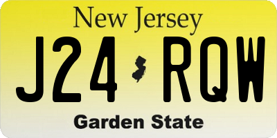 NJ license plate J24RQW