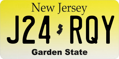 NJ license plate J24RQY