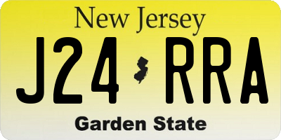 NJ license plate J24RRA