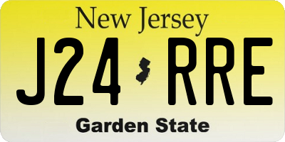 NJ license plate J24RRE