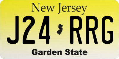 NJ license plate J24RRG