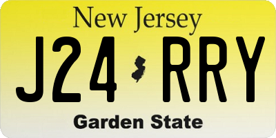 NJ license plate J24RRY