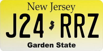 NJ license plate J24RRZ
