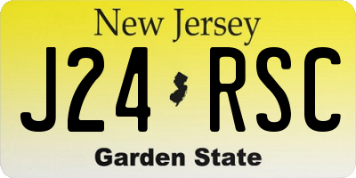 NJ license plate J24RSC