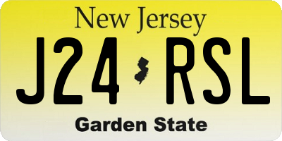 NJ license plate J24RSL