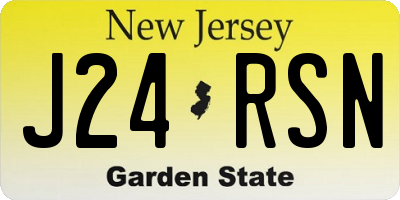 NJ license plate J24RSN