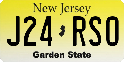 NJ license plate J24RSO