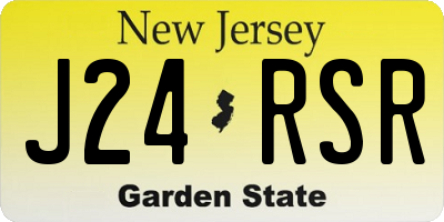 NJ license plate J24RSR