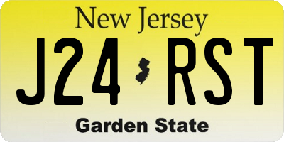 NJ license plate J24RST