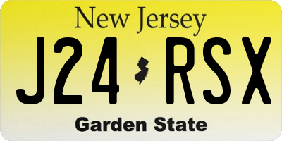NJ license plate J24RSX