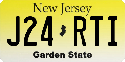 NJ license plate J24RTI