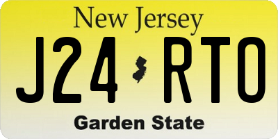 NJ license plate J24RTO