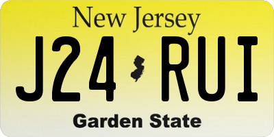 NJ license plate J24RUI
