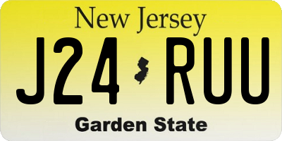 NJ license plate J24RUU